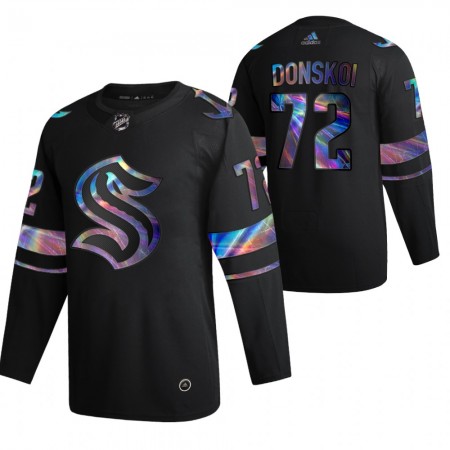 Seattle Kraken Trikot Joonas Donskoi 72 2021-22 Schillerndes holografisches Schwarz Authentic - Herren